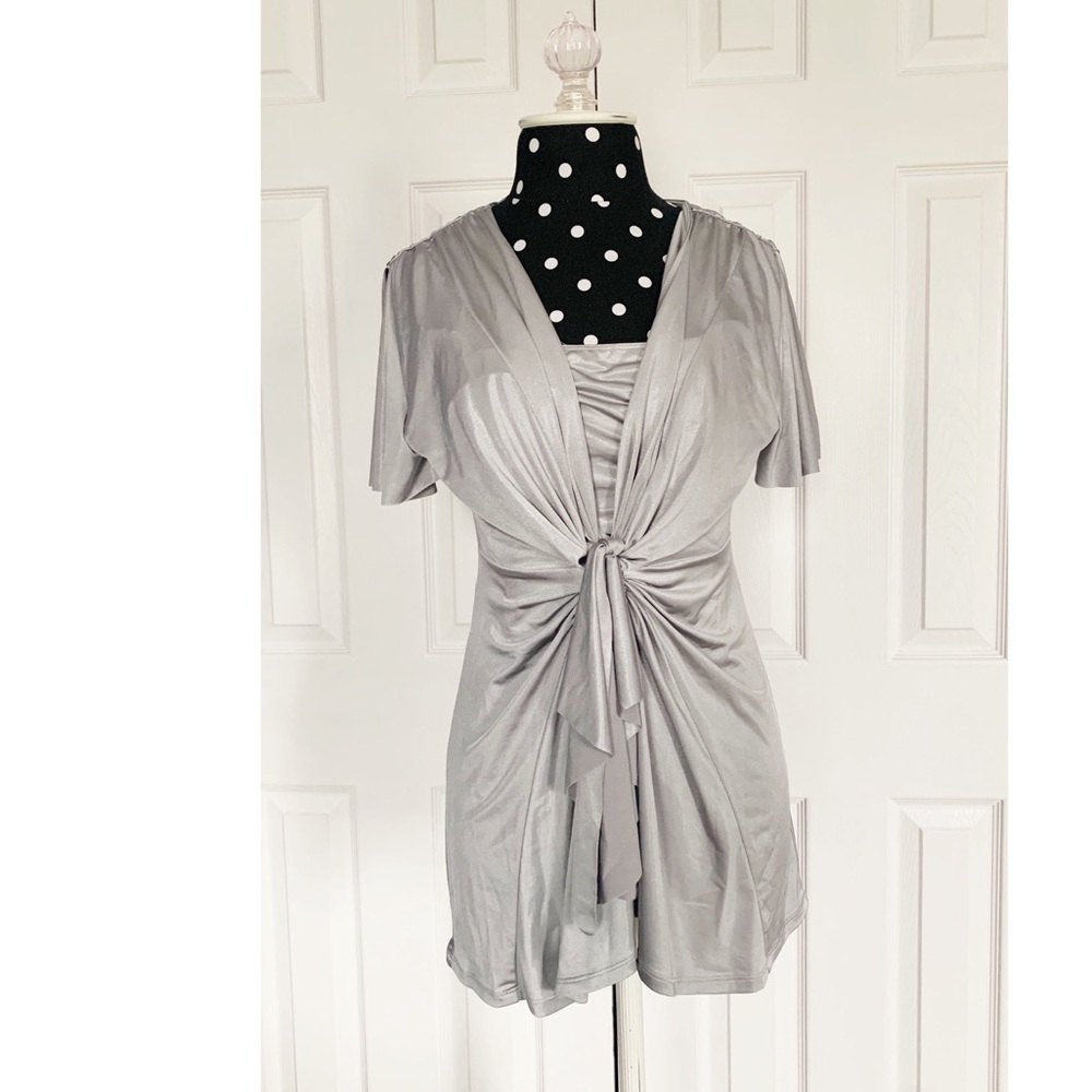 Fancy Silk Gray Top